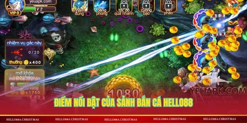 Sảnh bắn cá có nhiều tính năng cần thiết