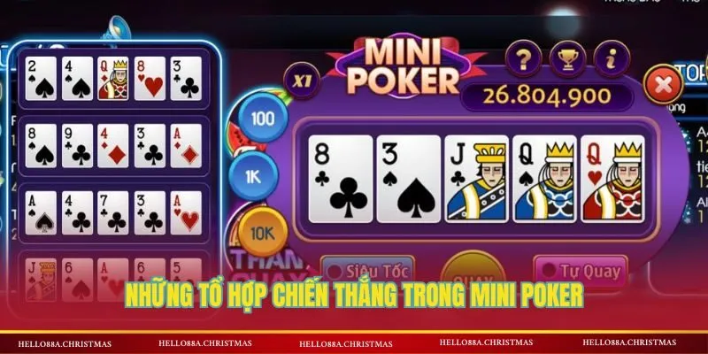 Những tổ hợp chiến thắng trong Mini Poker
